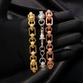 Iced Out Bracelet for Men Prong Setting Albert Clasp Chain