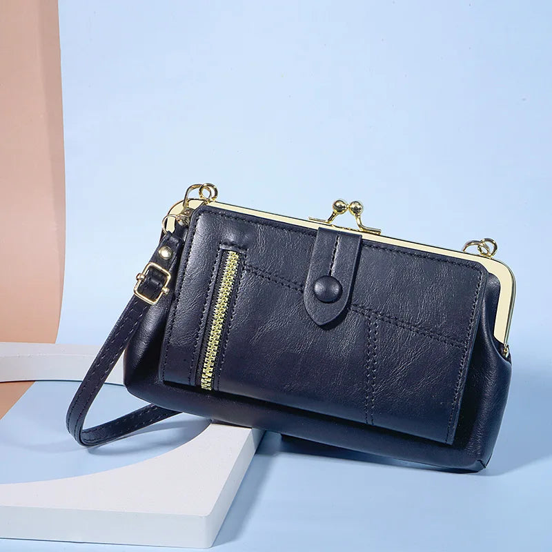Pu Leather Zip Crossbody Shoulder Clutch Bag Purse Wallet Mobile Phone Bag