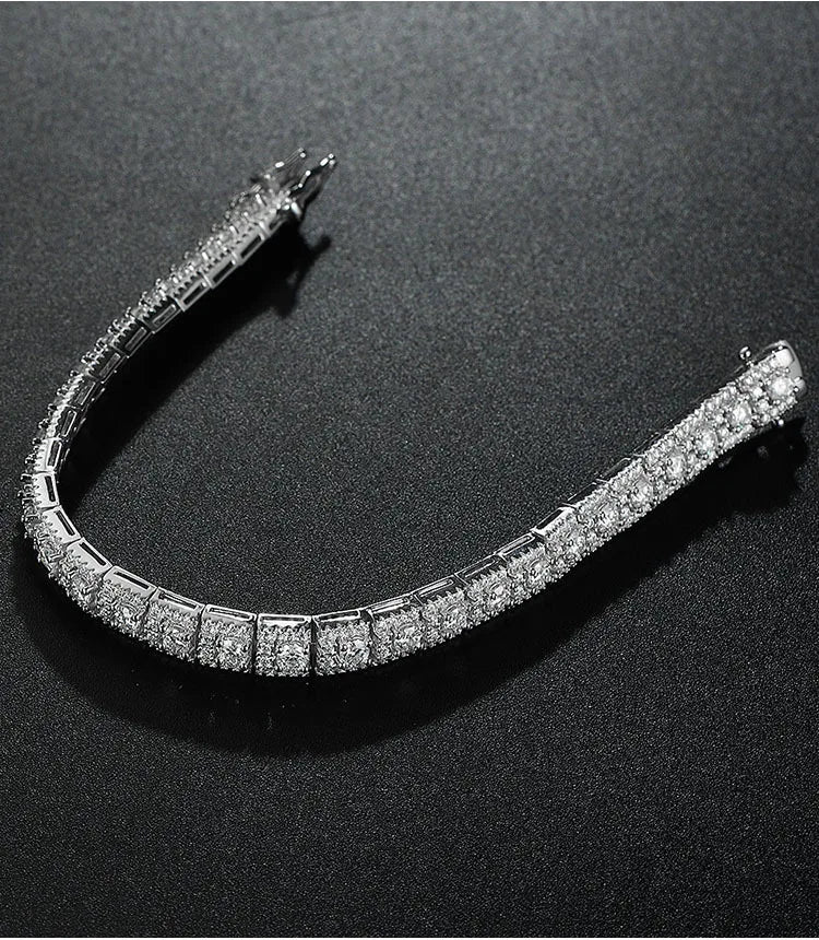 Luxury Square Full Moissanite Tennis Bracelet For Women 925 Sterling Silver Bracelets