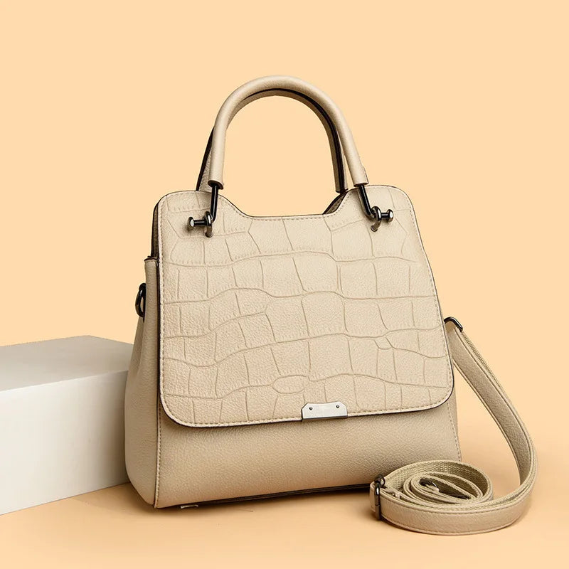 Stone Grain Women Shoulder Bags Design Handbags Elegant Lady Fashion Crossbody