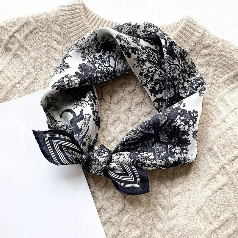 100% Real Silk Scarf Women Square Scarves Bandana