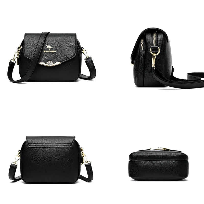 Elegant Soft Leather Shoulder Bag Design Fashionable Crossbody Bag Ladies Purse