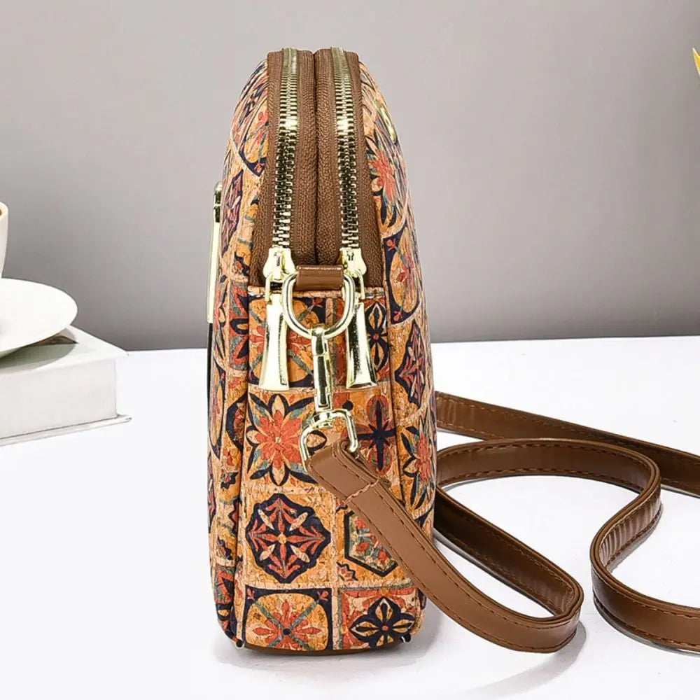 Stylish Printed Phone Bag PU Leather Single Shoulder Bag Luxury Versatile Handbag