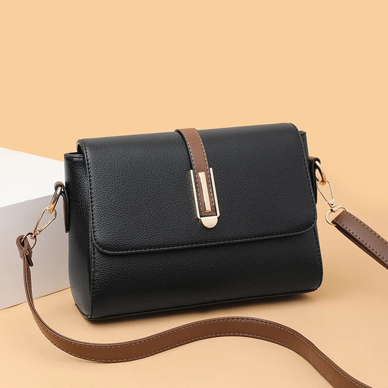 Flap Sling Shoulder Bags for Women Vintage Splicing Crossbody Messenger Bag Purse