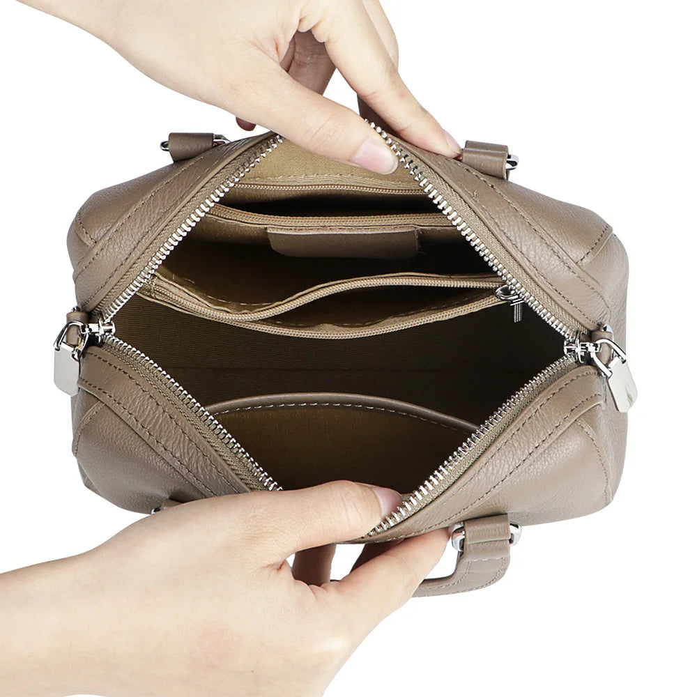 Trendy Luxury Design Retro Handbag For Women Genuine Leather Shoulder Crossbody