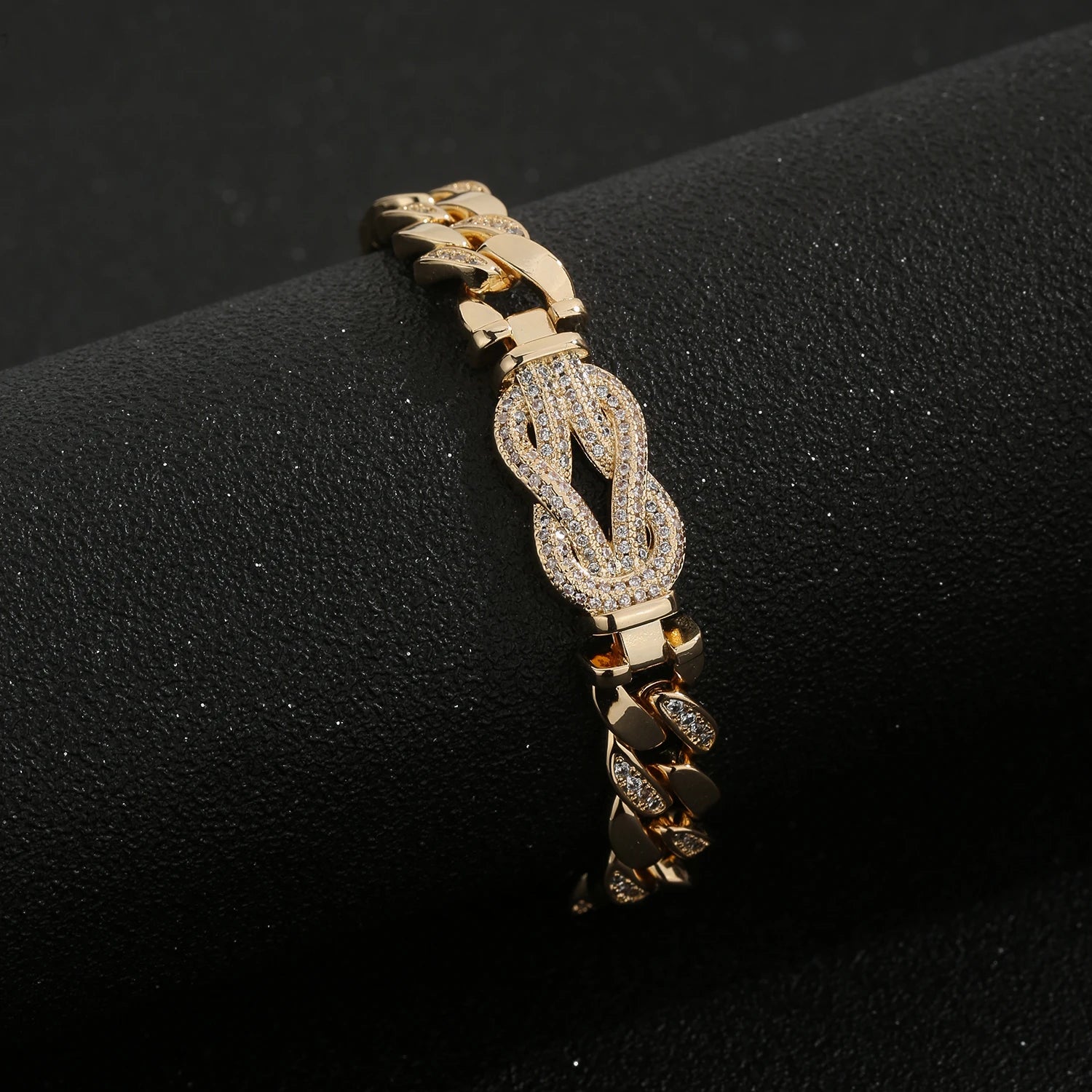 Unisex Copper Chain Bracelet Cubic Zirconia Minimalist Design 17cm 20cm Jewelry