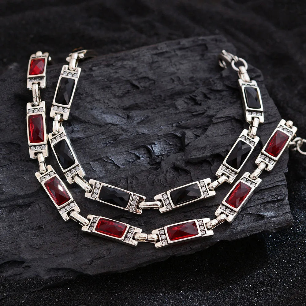 Trendy Shiny CZ Zircon Star Retro Thai Silver Ladies Charm Bracelet Jewelry
