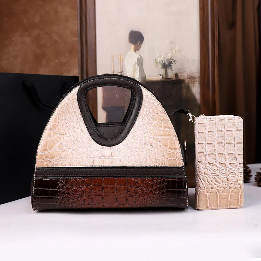 Crocodile Pattern Hand-held Versatile Elegant Crossbody Bag