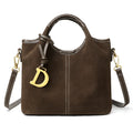 Genuine Leather Handbag Fashion Deerskin Velvet Vintage Shoulder Tote Luxury Design