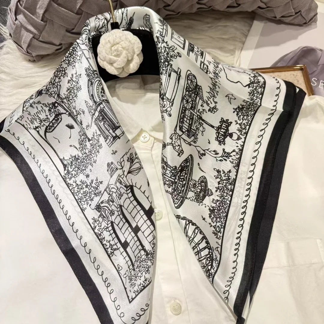 Women's 100% Mulberry Silk Scarf For Hair Headscarf