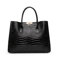 Luxury Crocodile Pattern Genuine Leather Tote Bag Large-Capacity