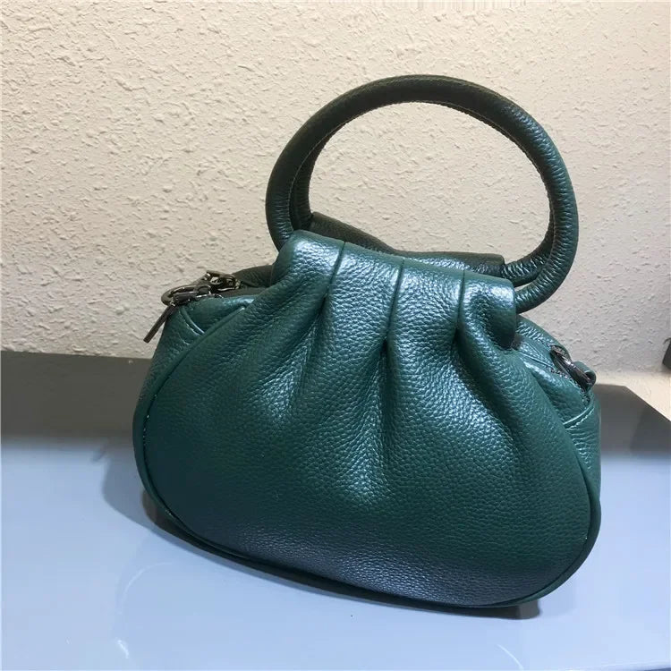 Luxury Design Cowhide Leather Shoulder Bag Women's Handbag