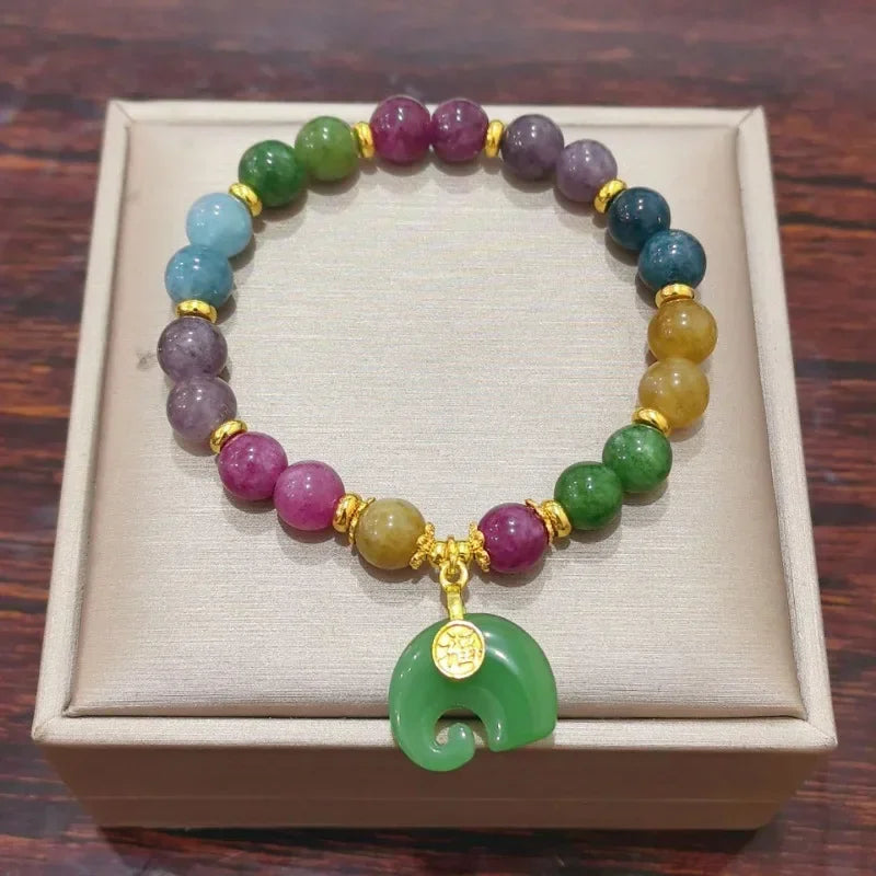 Natural Jade Agate Bracelet Exquisite Flower Design