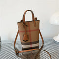 Retro Crossbody Bags Stylish Plaid Phone Purse Keys Bag Detachable Shoulder Strap