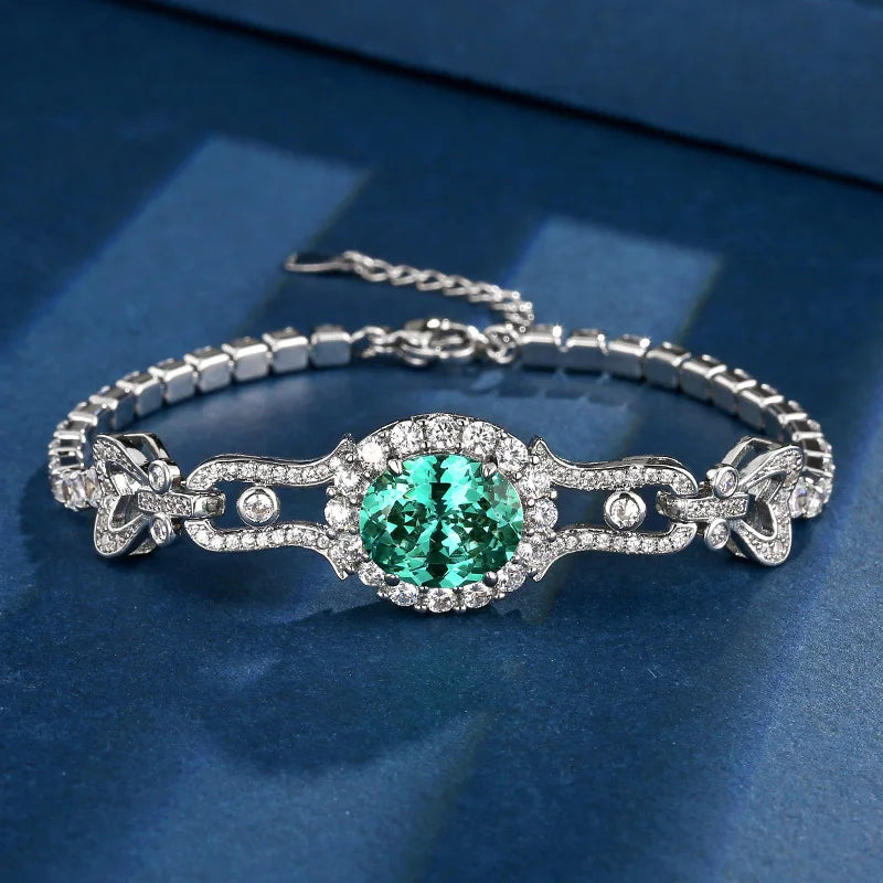 Adjustable Bracelet Colorful Oval Cubic Zirconia Vintage Style