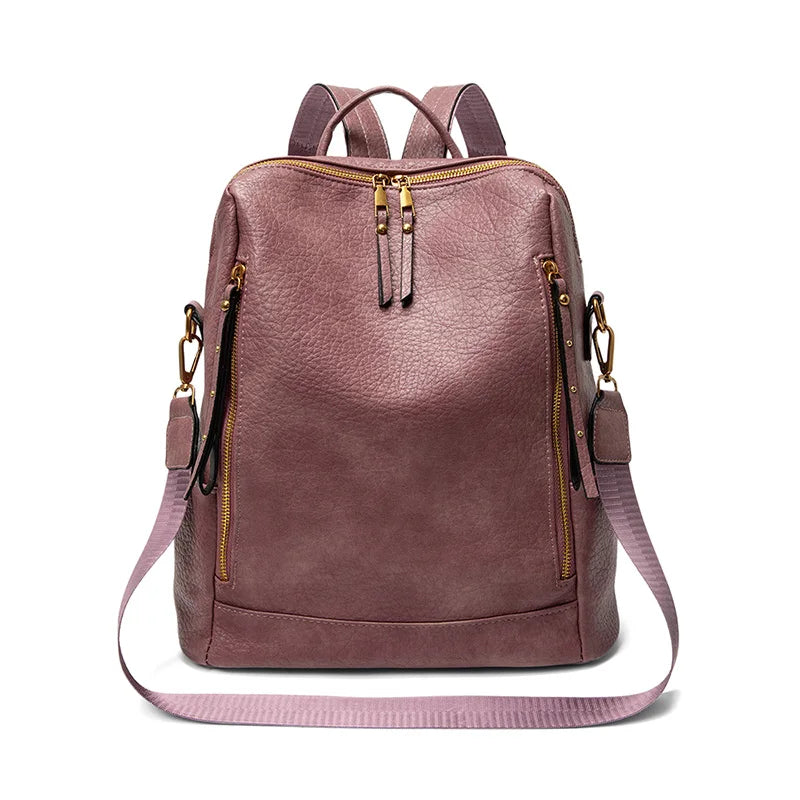 Vintage Top Quality Leather Backpacks Large Capacity