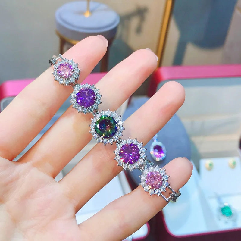 Exquisite Colorful Cubic Zirconia Luxury Bracelet