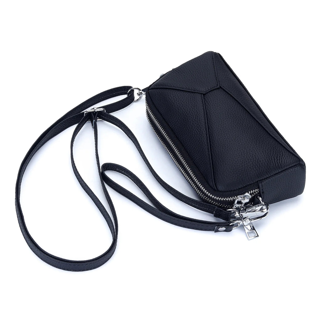 Crossbody Bags Genuine Leather Shoulder Purse Cross Body Bag with Wristlet
