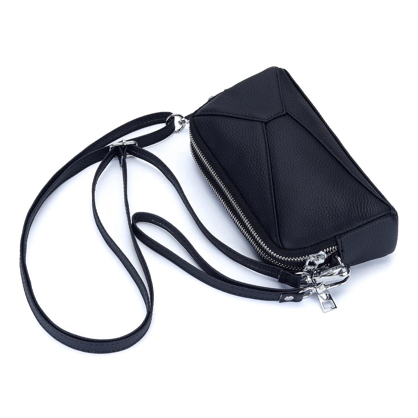 Crossbody Bags Genuine Leather Shoulder Purse Cross Body Bag with Wristlet