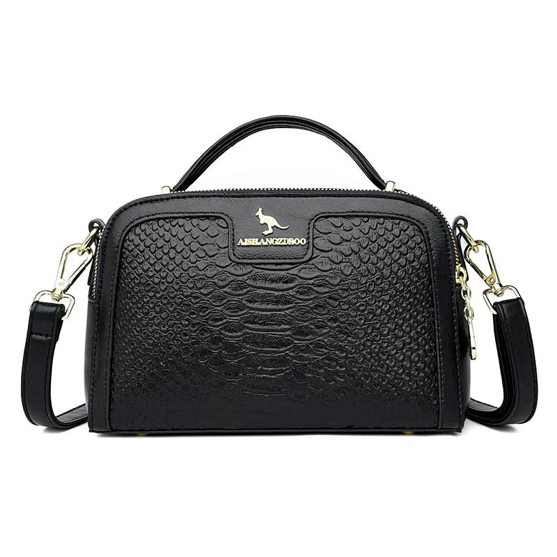 Top Quality Crocodile Pu Leather Crossbody Bags for Women Luxury Design Tote Bag