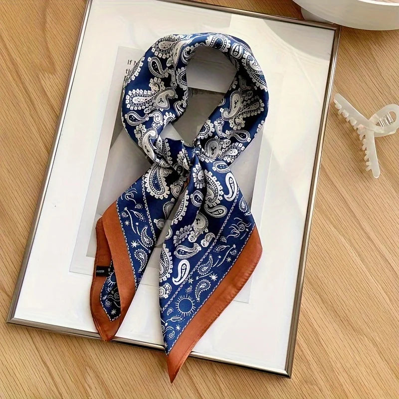 Imitation Silk Printed Square Scarf Fashion Accessories