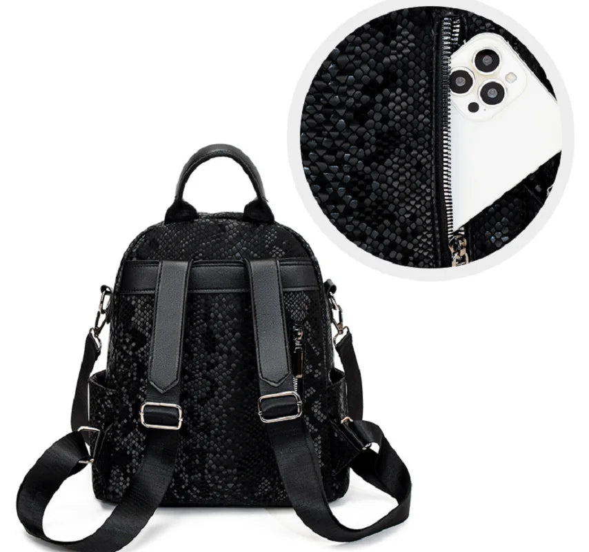 Fashion Trend Soft Leather Multi functional Travel Backpacks Large Capacity