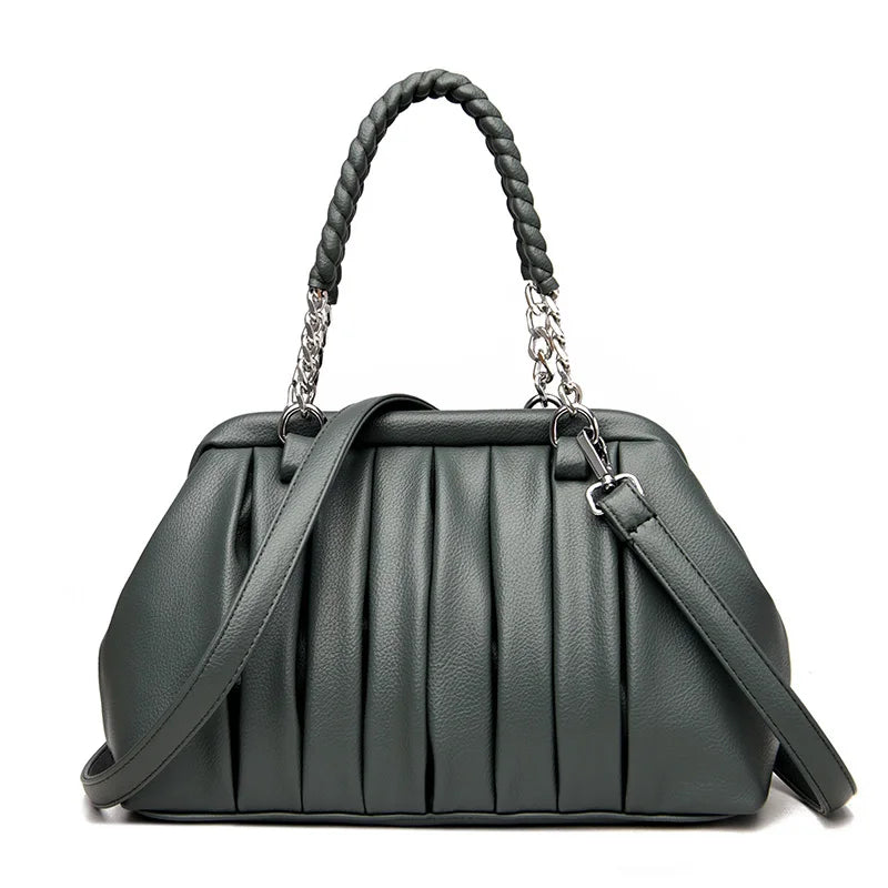 Luxury Large Capacity Leather Tote Bags Vintage Shoulder Bag