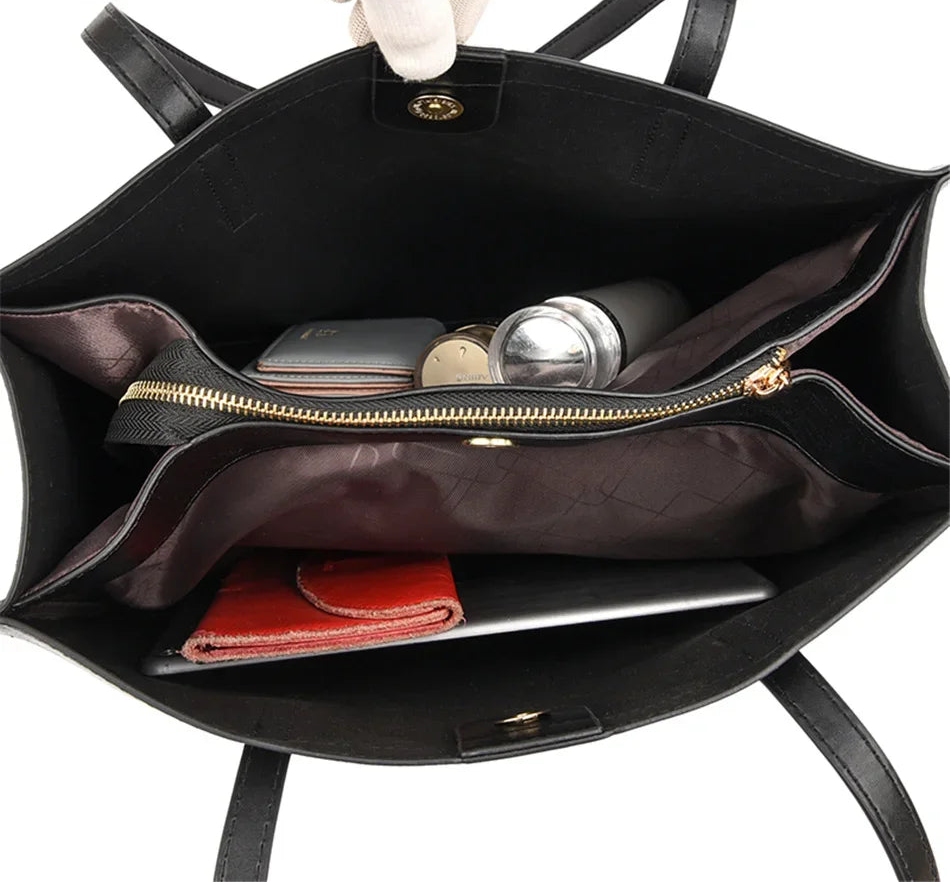 Vintage Large Capacity Shoulder Bag Top-Handle Design