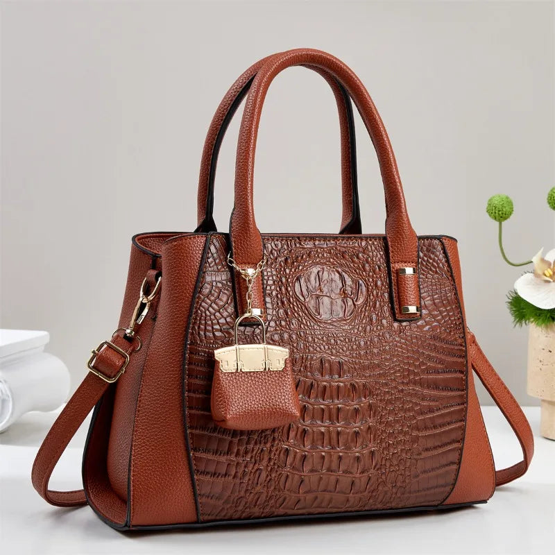 Fashionable Crocodile Pattern Women's Crossbody Bag