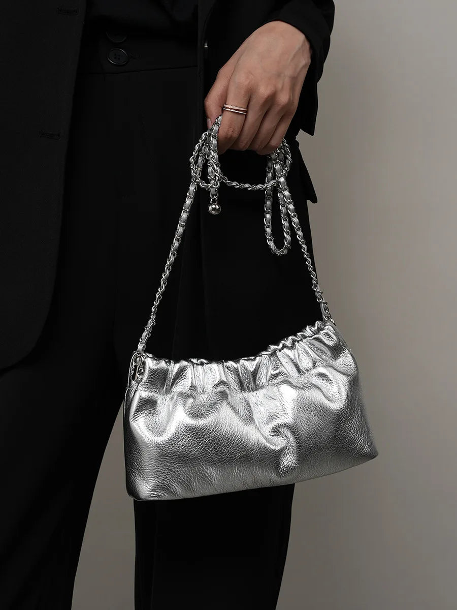 Genuine Leather Women Shoulder Bags Luxury Brand Small Chain Flap Bags