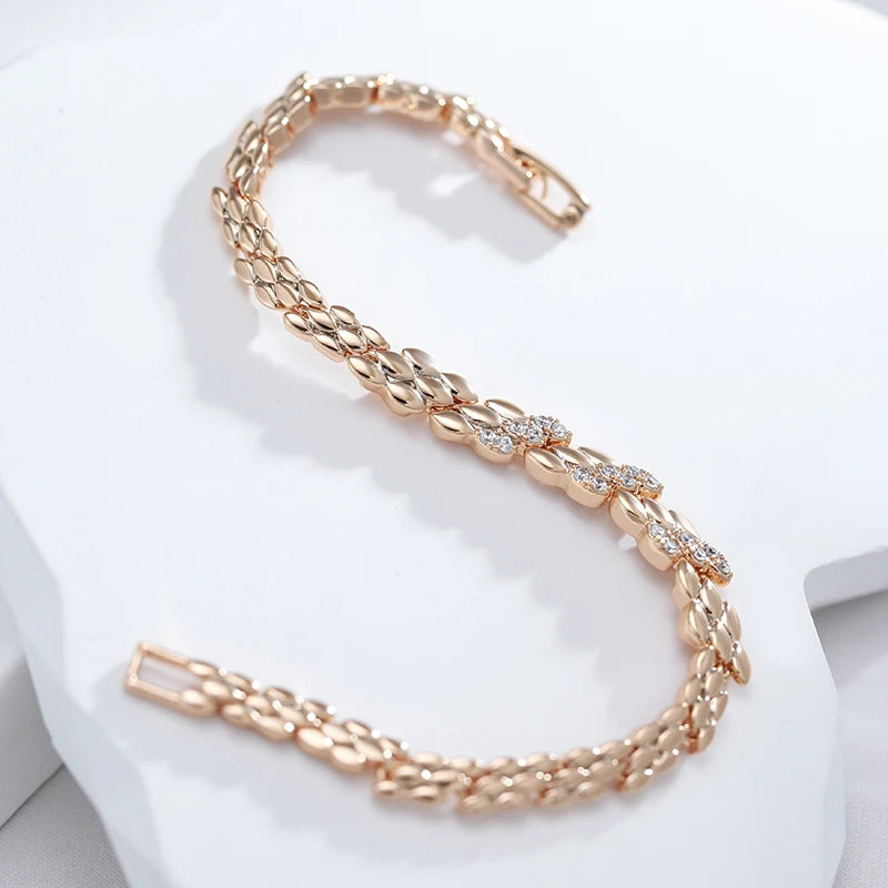 Fashion Rose Gold Color Bracelet Luxury Natural Zircon Fine Jewelry
