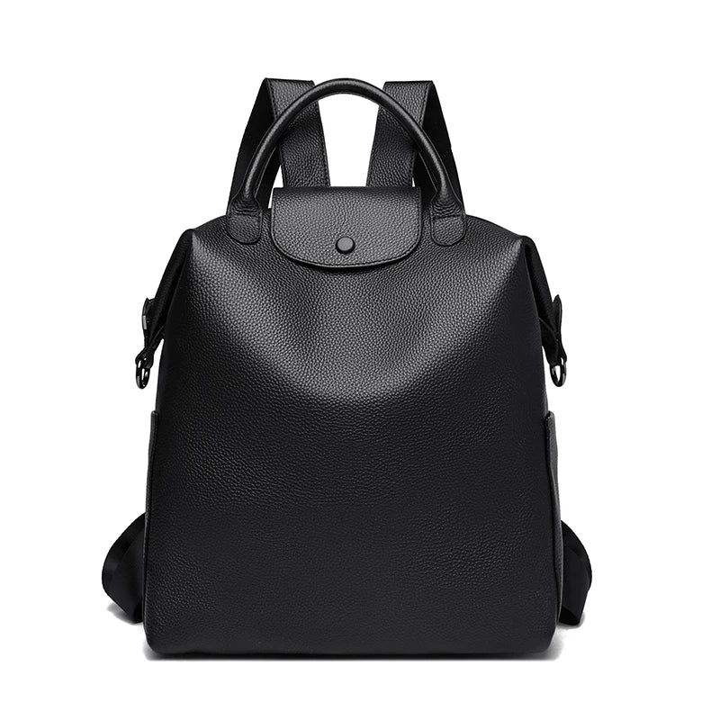 100% Genuine Cowhide Leather Backpack Large Capacity