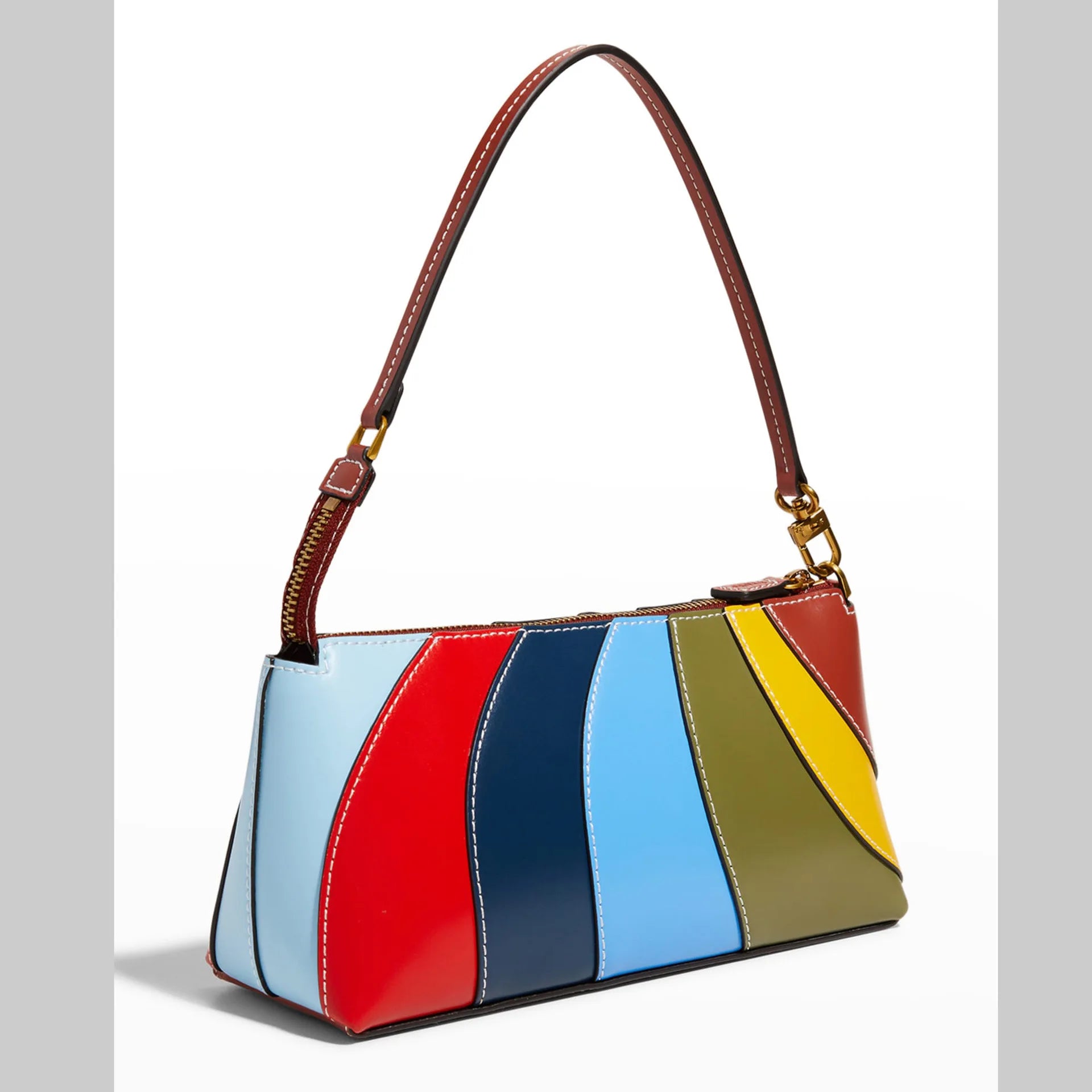 Trendy Rainbow Color Handbag Design Stylish Shoulder Bag
