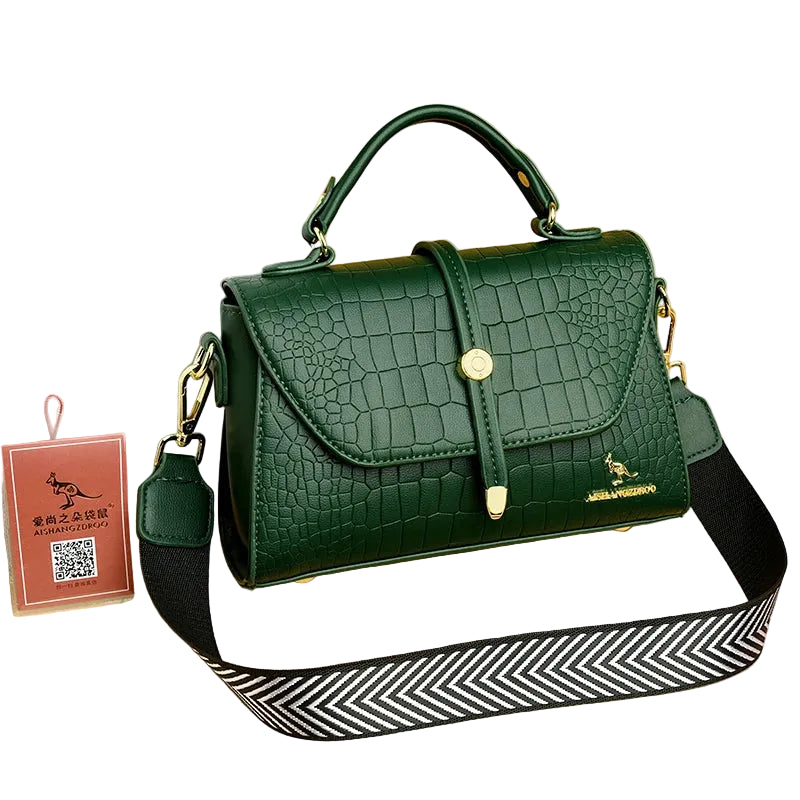 Crocodile Pattern Leather Crossbody Bag Shoulder Messenger Sac