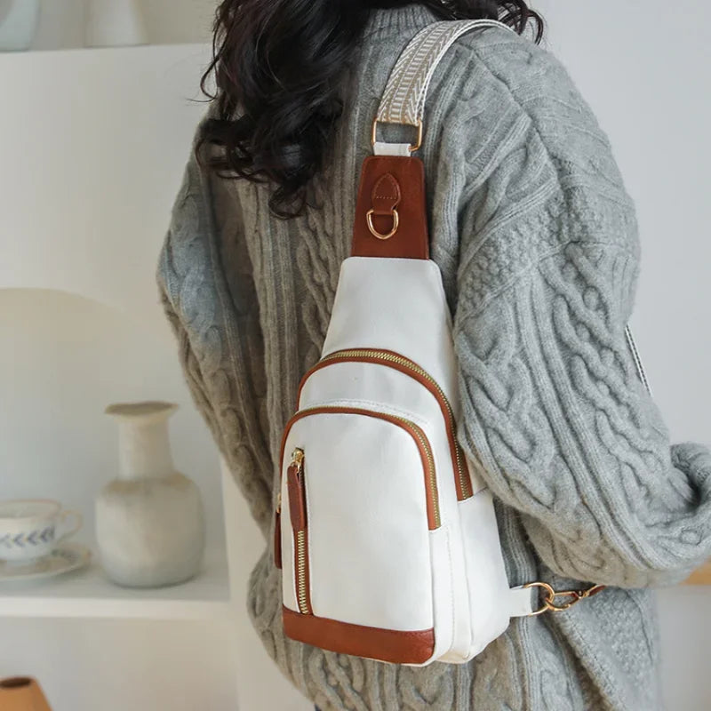 Women Bag Fashion Sling Bag High Quality PU Leather Pack Crossbody Chest Bag