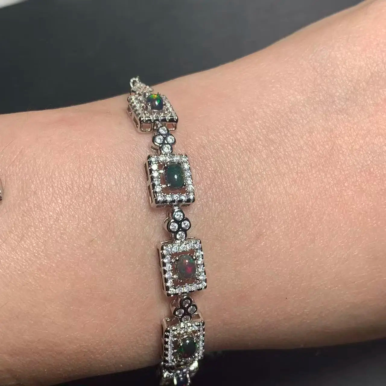 Gorgeous Color Natural Opal Bracelet Jewelry