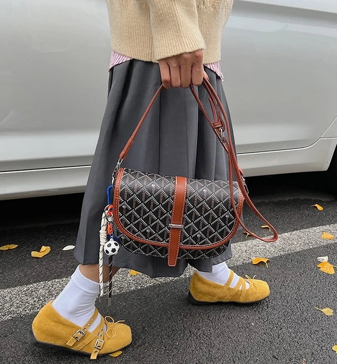 Trendy Luxury Vintage Leather Handbag High-End Crossbody Bag