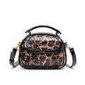 Patent Leather Leopard Print Crossbody Handbags