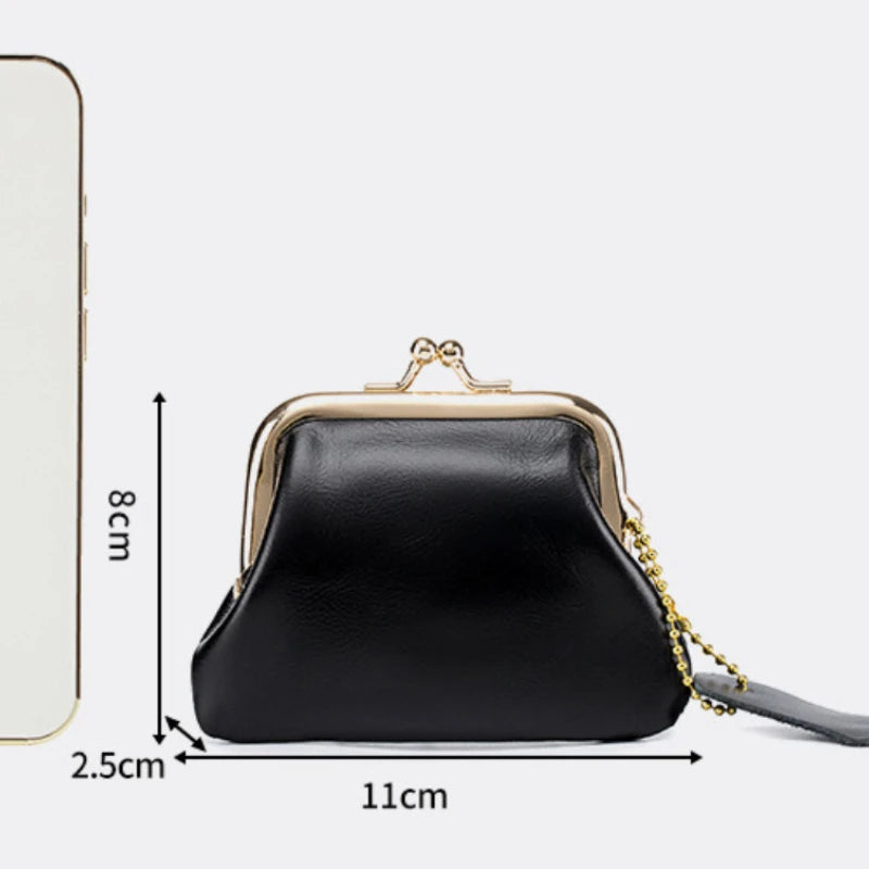 Genuine Leather Coin Purse Fashion Shiny Leather Wallet