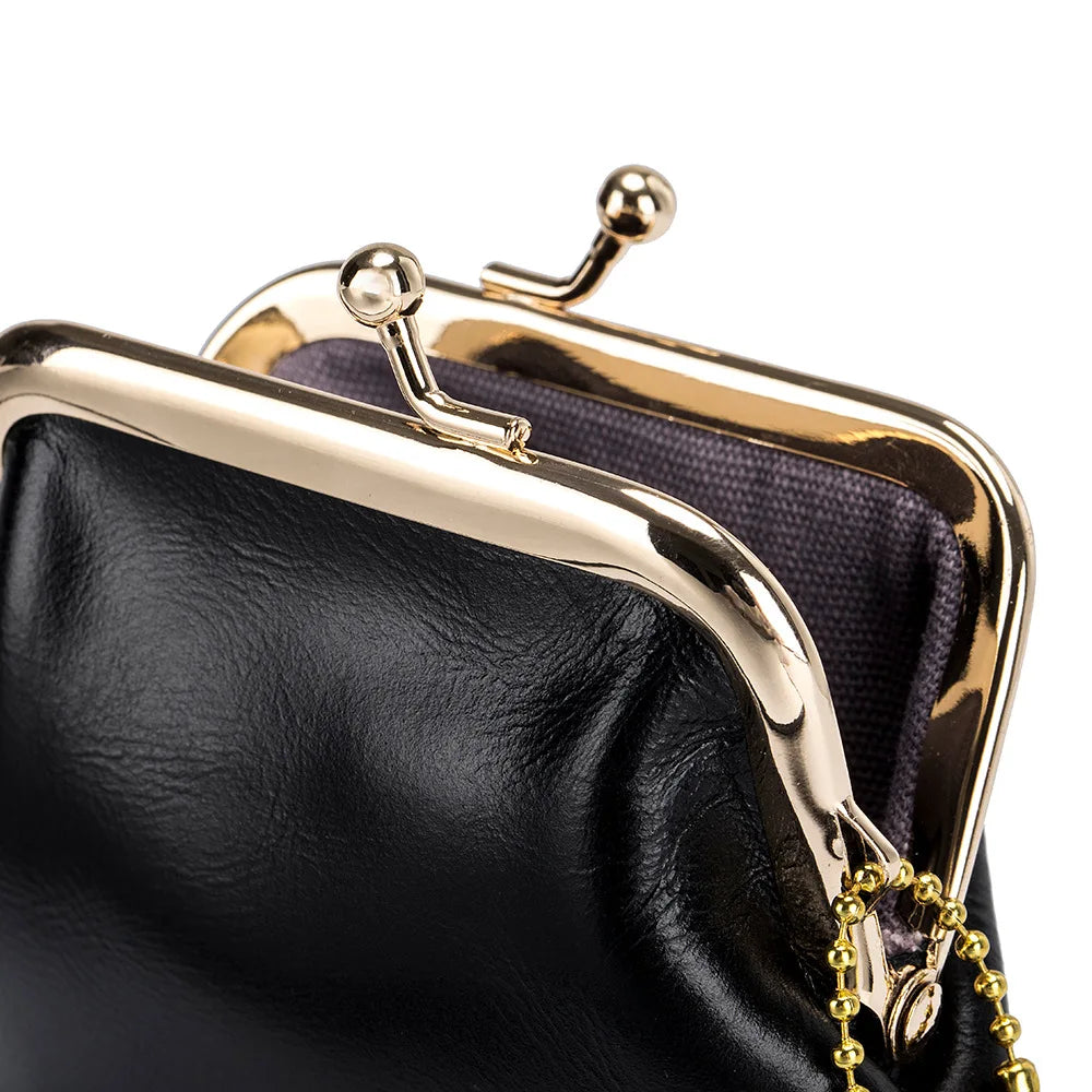 Genuine Leather Coin Purse Fashion Shiny Leather Wallet