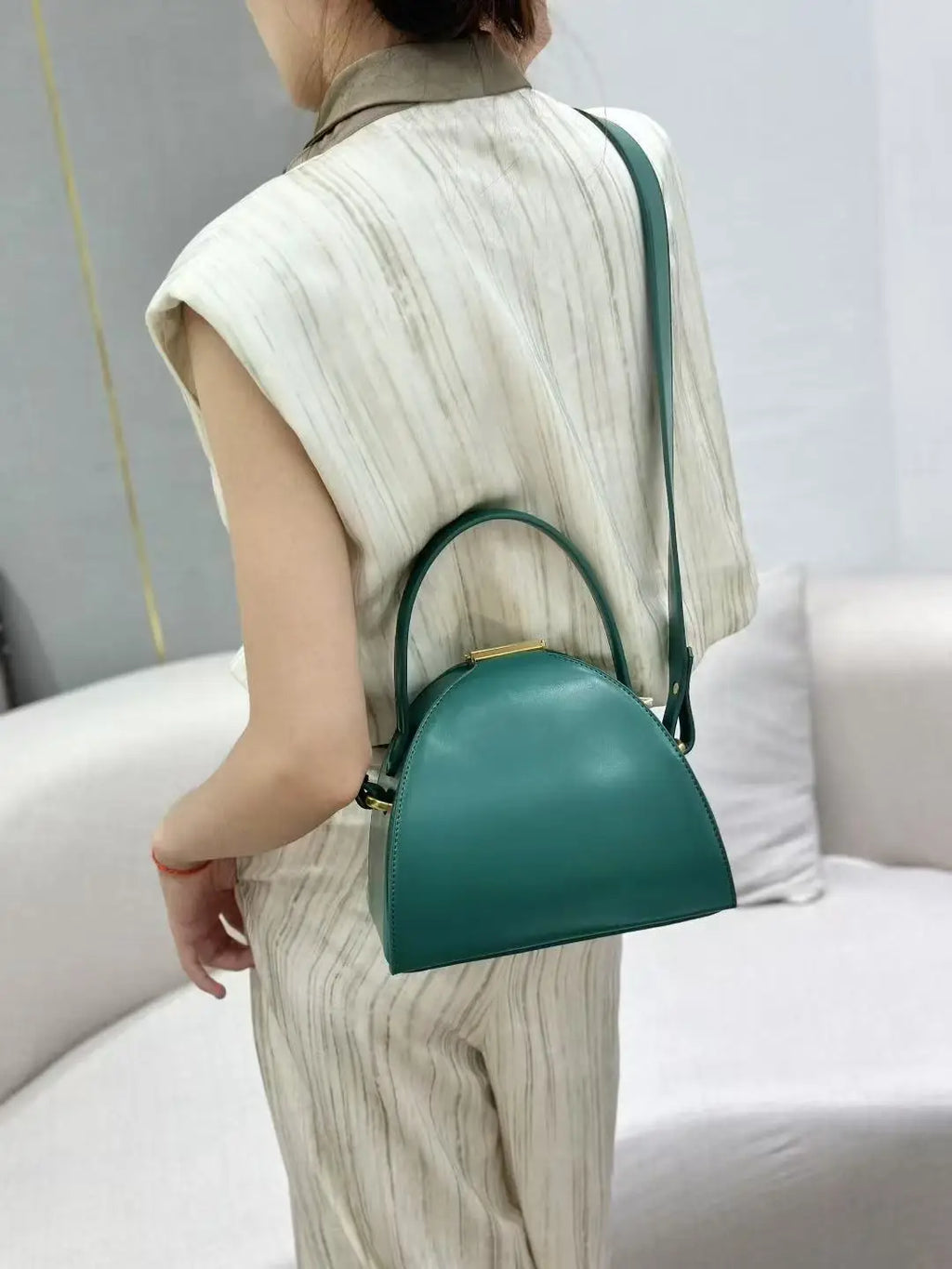 Fashion Niche Design Semi-circular Box Shape Crossbody Bag
