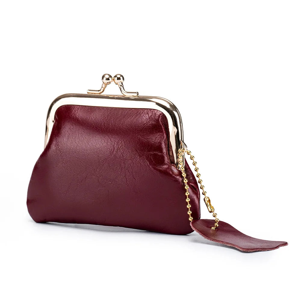 Genuine Leather Coin Purse Fashion Shiny Leather Wallet