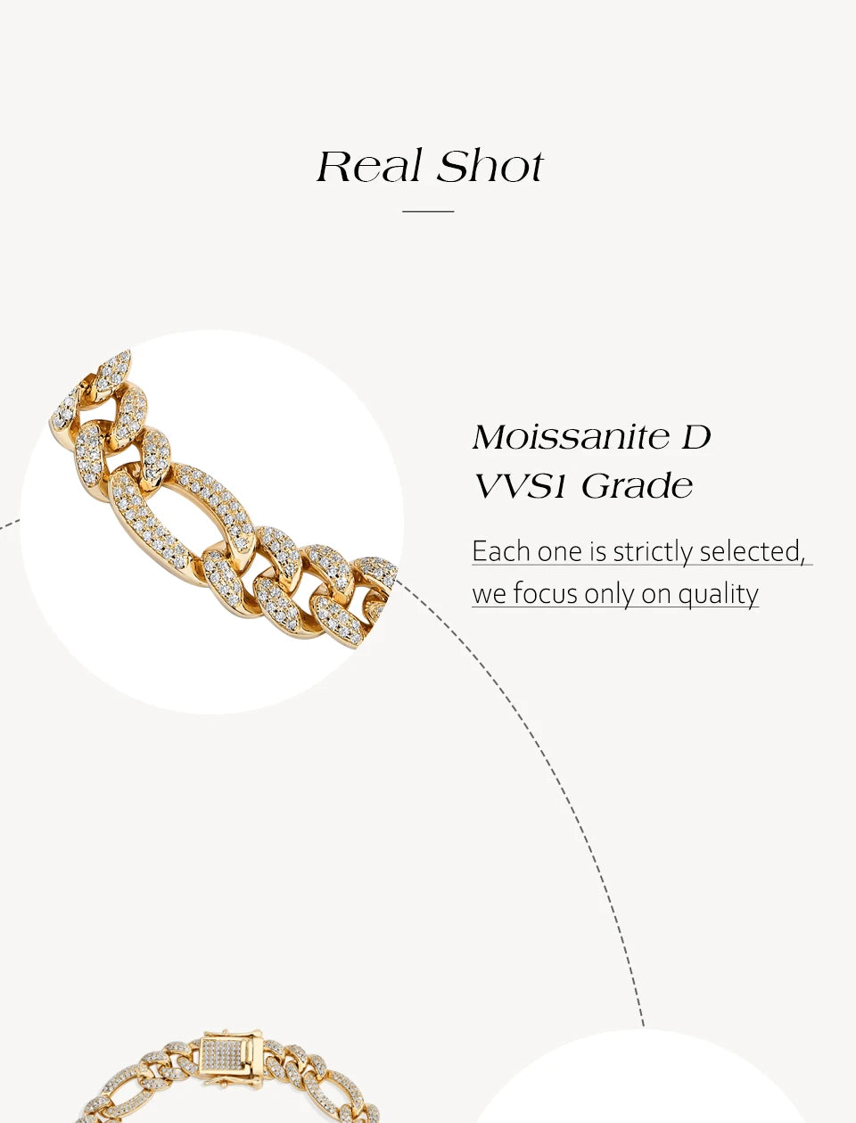 Full Inlaid Moissanite Tennis Bracelet S925 Sterling Silver 18K Gold Plated