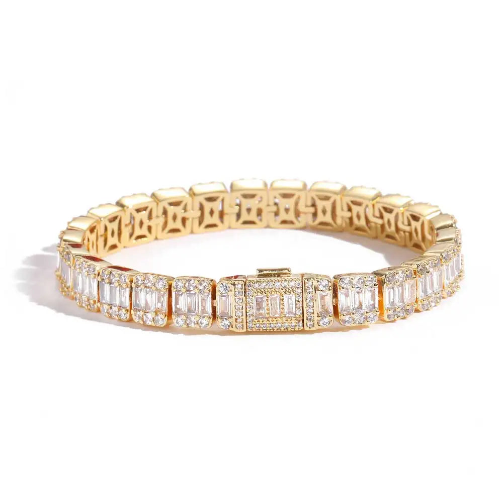 8mm Cluster Tennis Bracelet Mixed Inset Cubic Zirconia