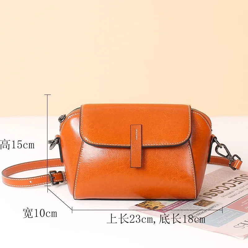 Genuine leather women's bag small bag shell bag one shoulder crossbody bag