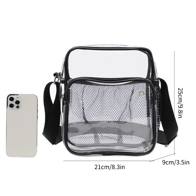 Lightweight Mesh Strap Waterproof Transparent PVC Bags for Cell Phone 9.7 inch iPad