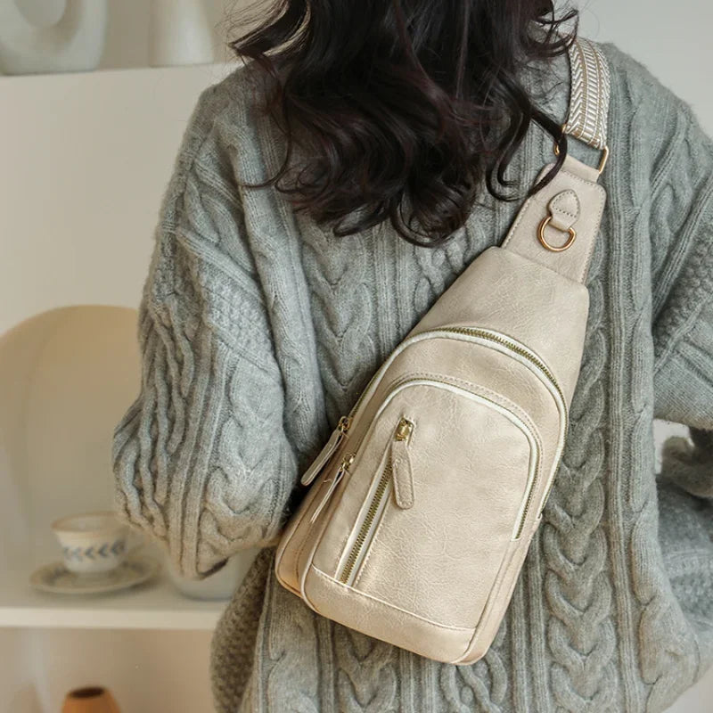 Women Bag Fashion Sling Bag High Quality PU Leather Pack Crossbody Chest Bag