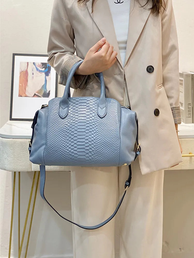 Luxury Fashion Leather Women Bag Crocodile Pattern Handbag