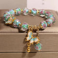 Turquoise and rose marble butterfly bracelet
