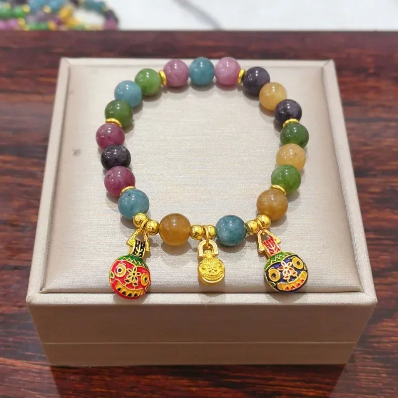 Natural Jade Agate Bracelet Exquisite Flower Design